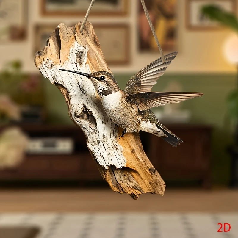 Vintage 2D Hummingbird Wooden Signage 8in Farmhouse Wall Decoration Garden Flower Bird Market Porch Home Photo Background