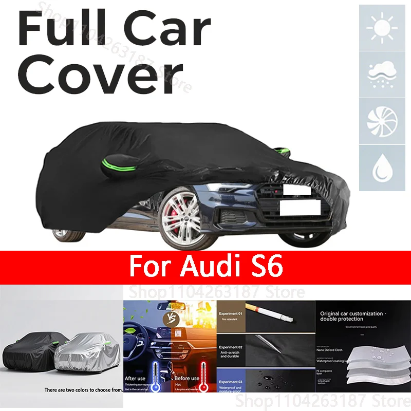 

Four Seasons Waterproof Dustproof Car Audi S6 Full blcak Shade Outdoor Car Clothing Parts