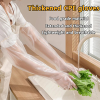 10/20/50pcs Long-arm Gloves Waterproof Transparent Thicken Dishwashing Household Kitchen Cleaning Multipurpose Disposable Gloves
