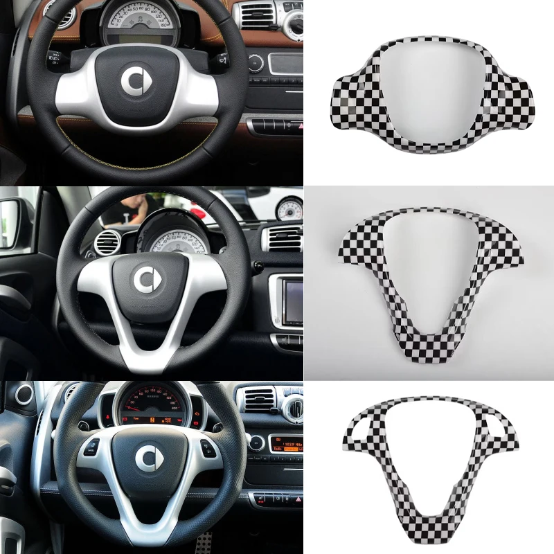 For Smart Brabus 451 Fortwo Car Window Lift Button Steering Wheel Cover Tachometer Decoration Sticker Modification Accessories