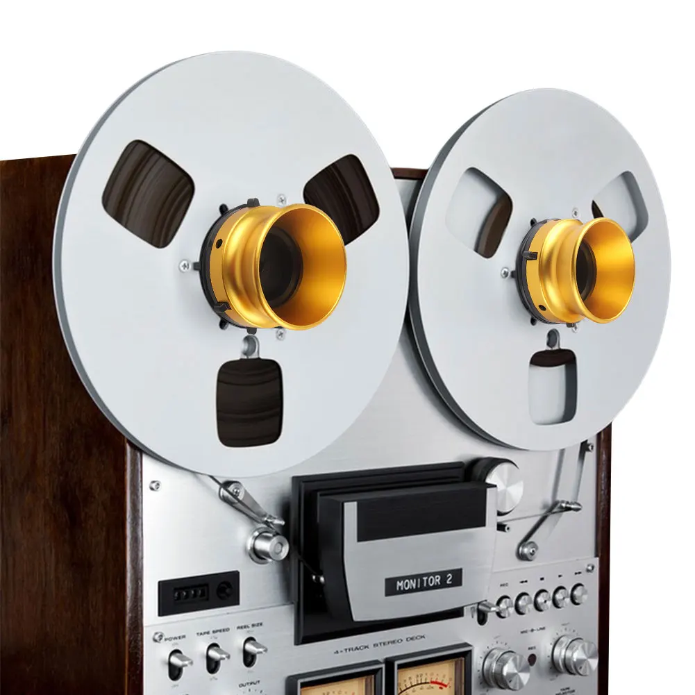 

1Pair Polished Aluminum Alloy 10 Inch Opener Universal Loading Device Reel To Reel Tape Nab Hub Adapter Nab Reel Hub Adaptors