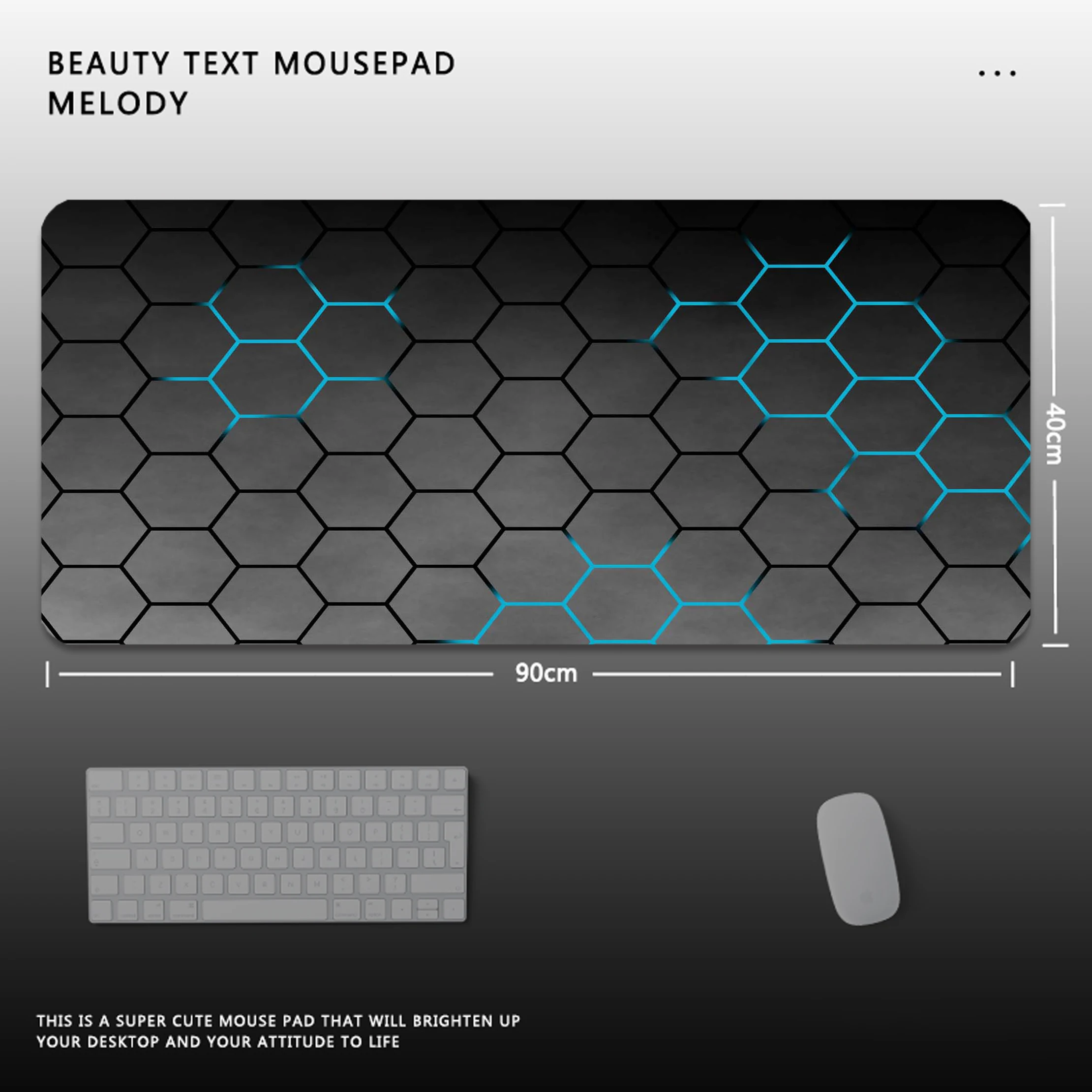 

Geometric Mouse Pad Desk Pad Mouse Mat Desk Mat Computer Keyboard Desk Mat Desk Pad With Non-Slip Base And Stitched Edge