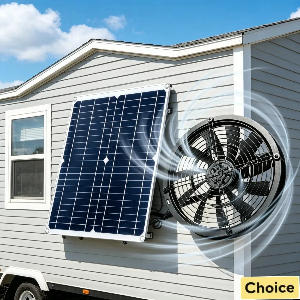 

15-25W Budget Friendly Solar Vent Fan Kit Useful Air Exhaust for Backyard Farm Pet House Outdoor Cabin