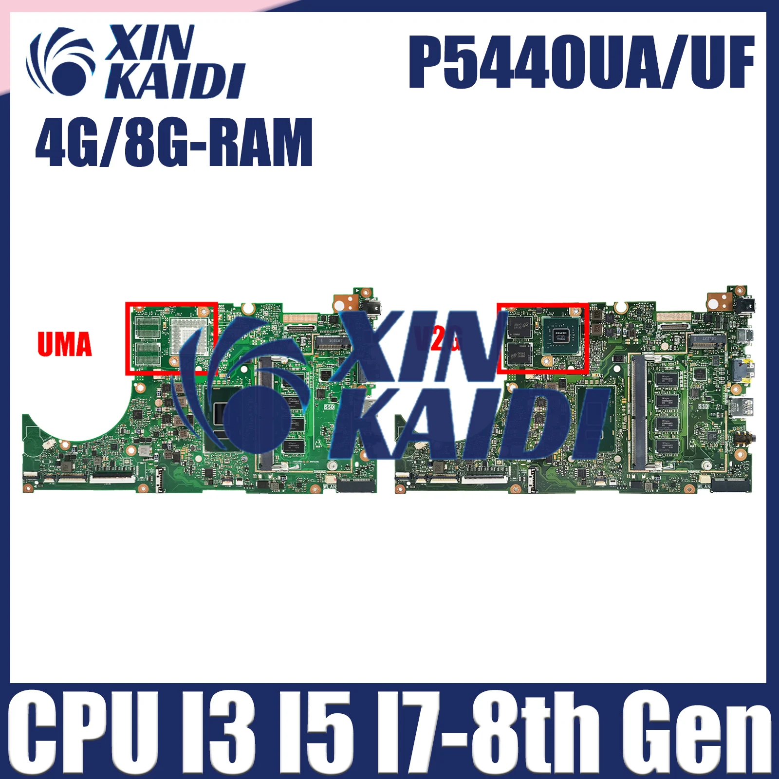 

P5440UF Mainboard For ASUS ExpertBook P5440UA P5340UF P5340UA P5240UF P5240UA P5440U Laptop Motherboard i3 i5 i7 8th 4G/8G-RAM