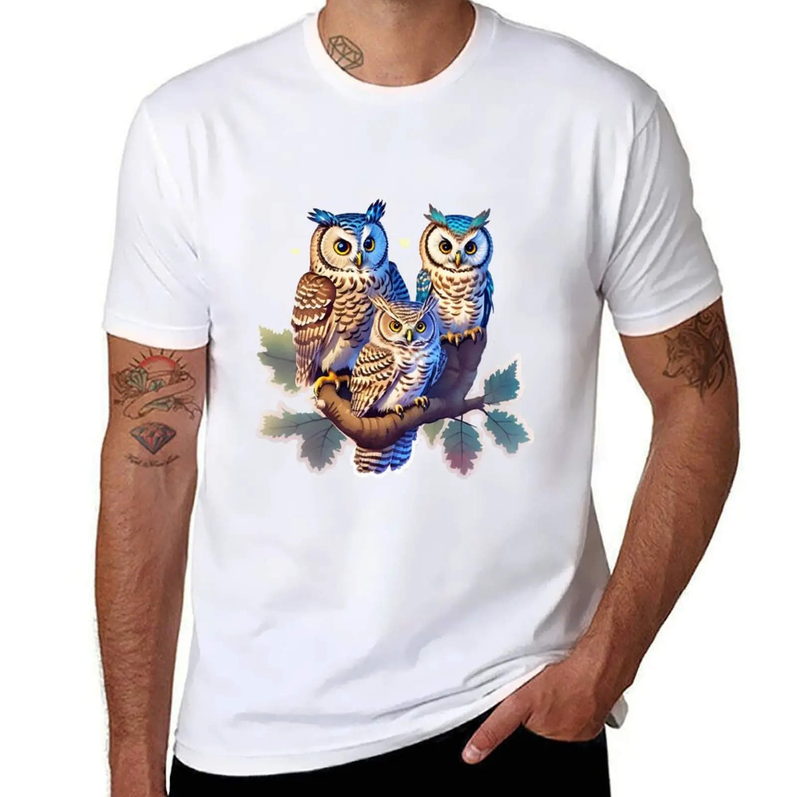 

owls T-Shirt man t shirt heavy cotton t shirts for man pack cotton
