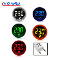 1PC EU Plug LED Household Digital Monitor AC 50V~500V Voltmeter Universal Circular Indicator Light AC220V