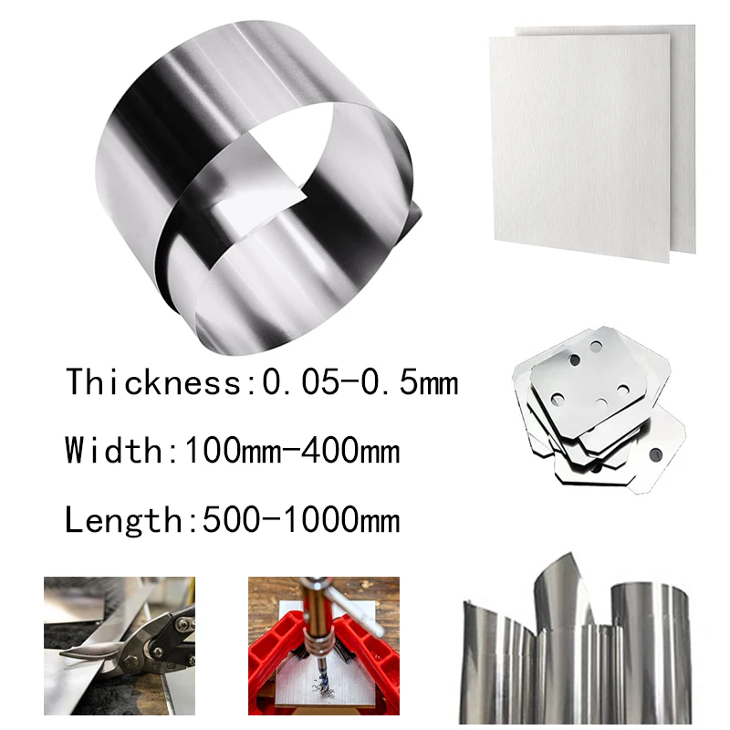 0.05mm-0.5mm Thick Aluminum Foil Strip Sheet Width 100 200 300 400mm Foil Roll Strip Waterproof High Temperature Resistant