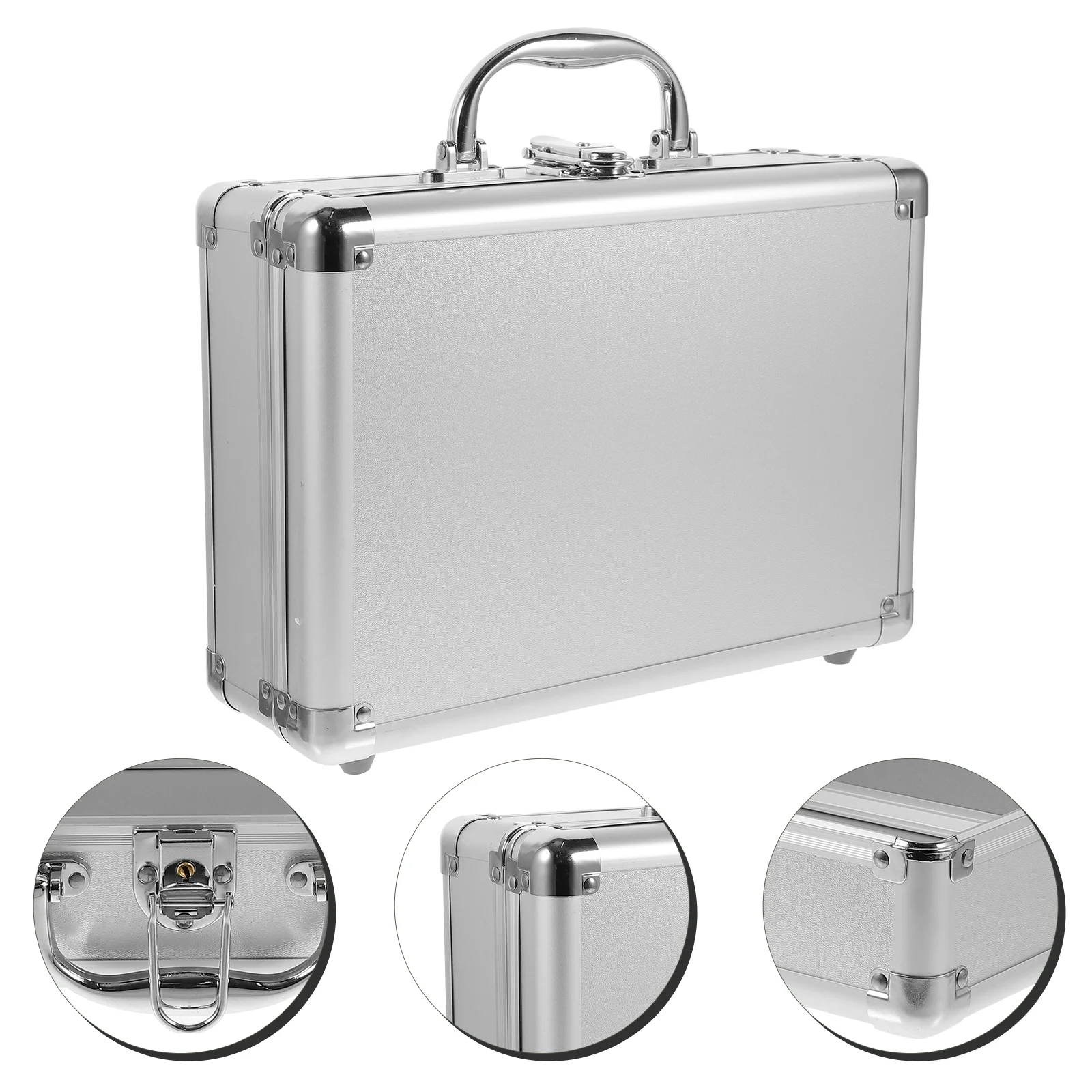 

Storage Boxes Suitcase Aluminum Alloy Briefcase Looking for Men Egg Cotton Silver Briefcases Man