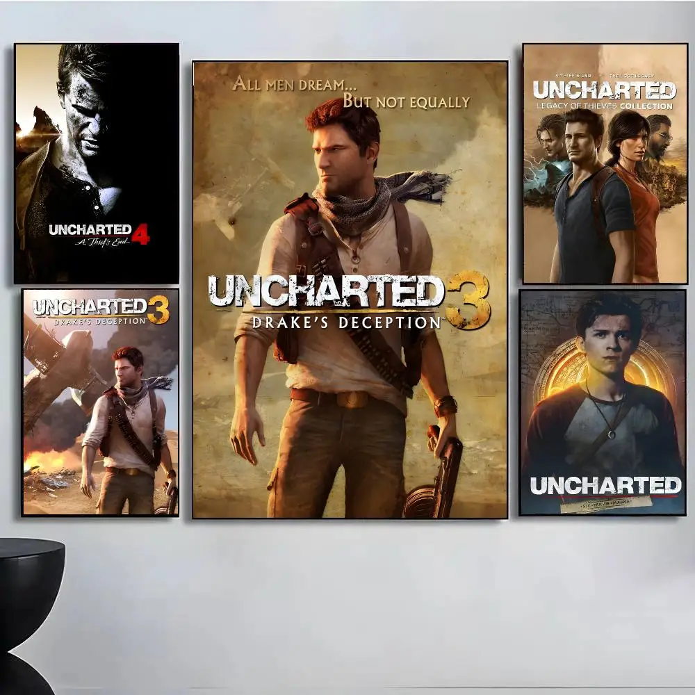 Game U-Uncharted Poster High Quality Wall Art For Home Office Bedroom Living Room Hallway Bar Perfect Gift Idea