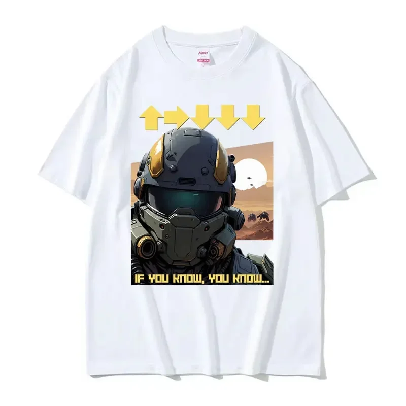 Limited Helldivers 2 Parody Mens Clothing graphic t shirts Unisex Casual Comfort conton oversized Men Women Streetwear Tees