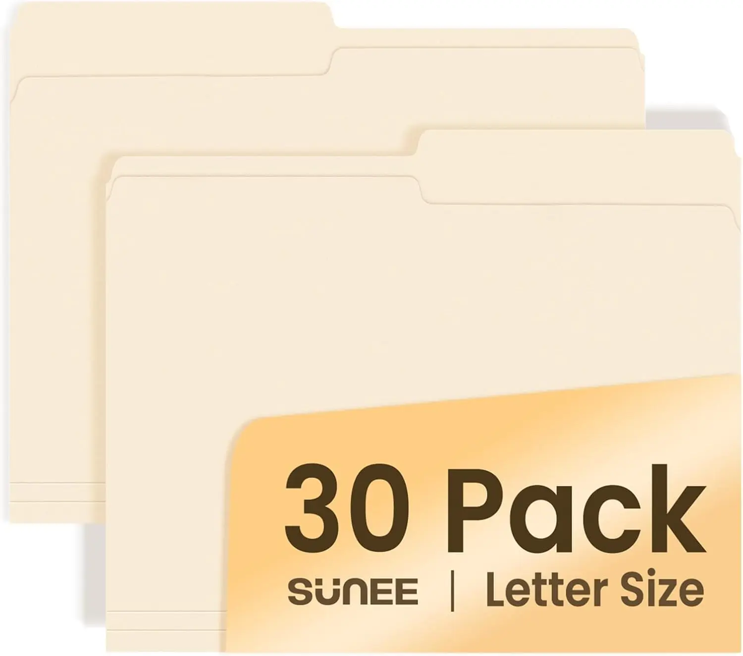 

30 Pack Manilla Folders, 8.5 x 11 Size, Half-Cut Tabs for Easy Labeling, Durable Paper for Home Office School Filing