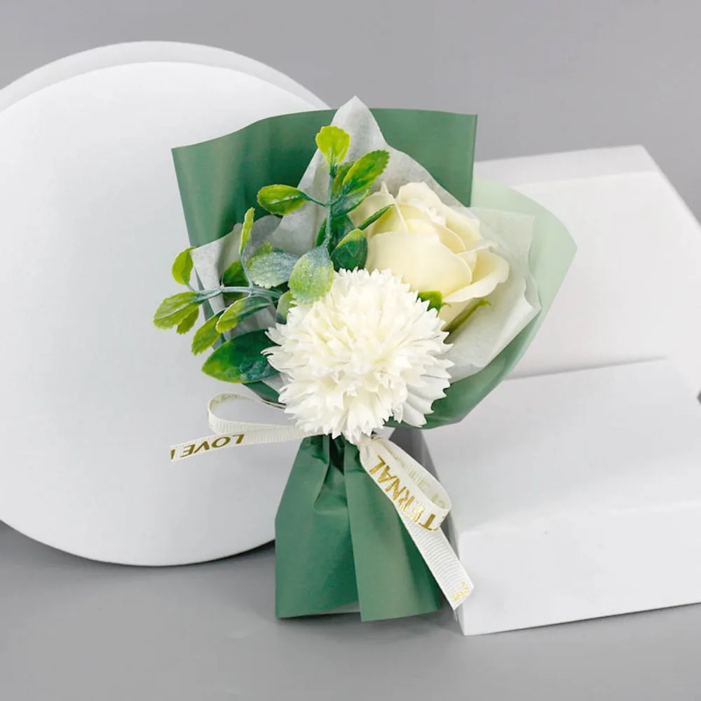 Rose Artificial Rose Bouquet Gift Packing 3 Heads Artificial Flowers Mini Hand Holding Hand Holding Soap Flower Valentine Day