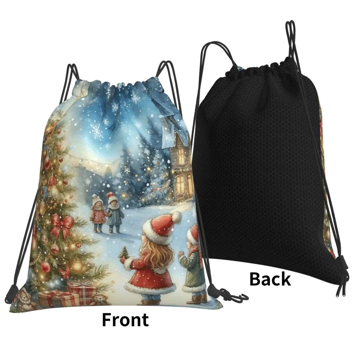 The Enchanted Christmas Tree A Holiday Tradition Backpacks Portable Drawstring Bundle Pocket Sports Bag Book Bags for Travel