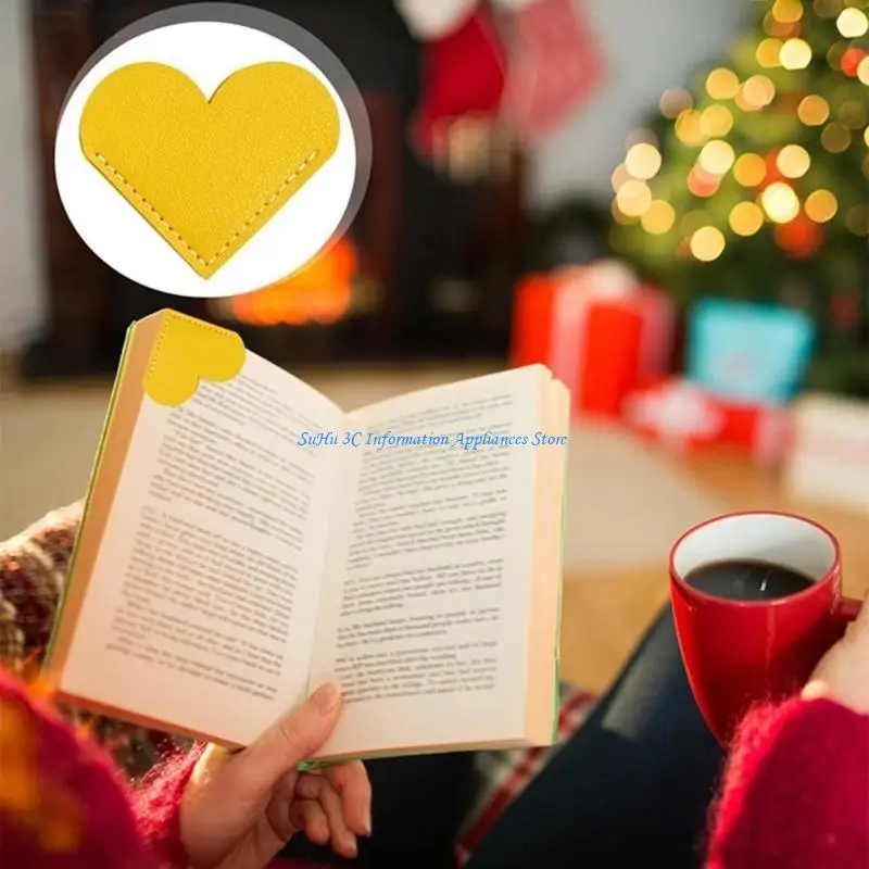 10pcs หัวใจรูปทรงหนังมุมหน้าหนังสือทำเครื่องหมายลื่นความต้านทานมุมคั่นมุมหนังสือตัวป้องกันมุมสำหรับคนรักหนังสือ