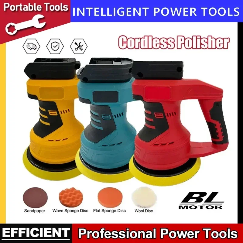 Fit Milwaukee Adjustable Speed Car Polisher & Surface Grinder Machine Digital Display 18V Battery For Makita/Dewalt