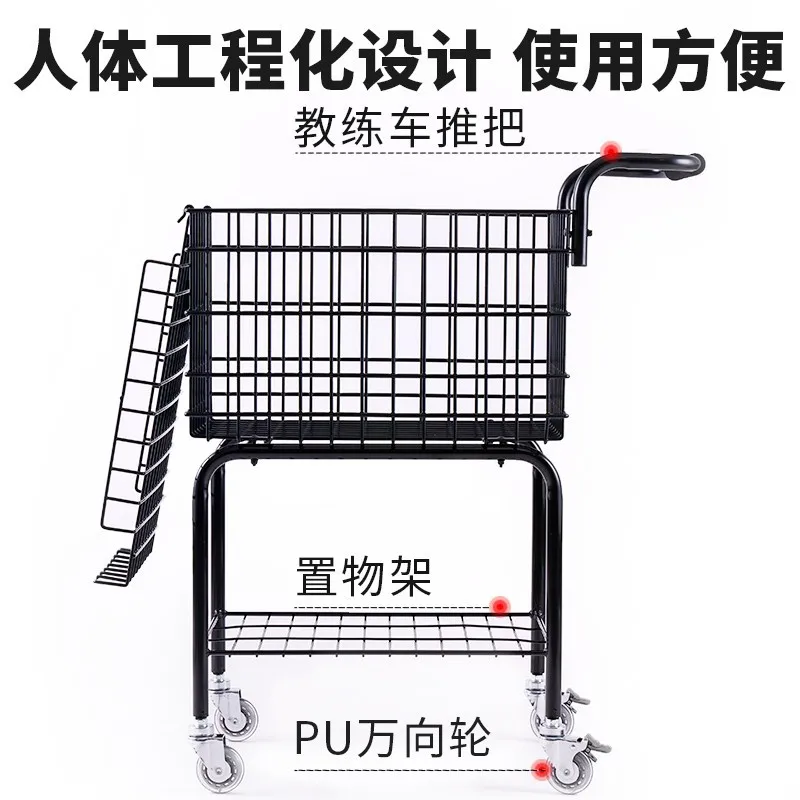 عربة تخزين سيارة مدرب التنس مع عجلات سعة كبيرة 350 كبسولة، سلة تدريب بإطار التنس