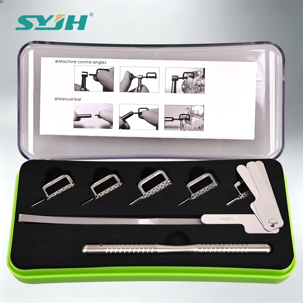 SYJH Dental Reciprocating IPR Contra Angle Strip Kit Orthodontic Slicing Clinic Use Automatic Double Sided Dentist Steel Tool