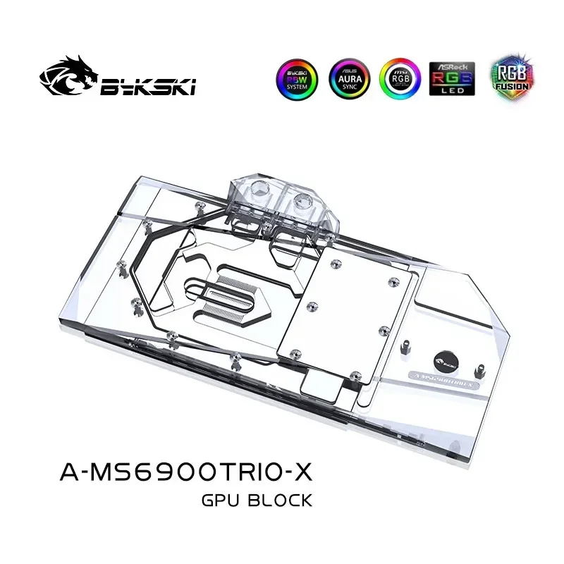 Imagem -04 - Bykski Gpu Bloco de Água para Msi Rx6800xt 6900xt 6950xt Gaming x Trio Placa de Vídeo com Plano de Fundo Radiador de Cobre Vga A-ms6900trio-x