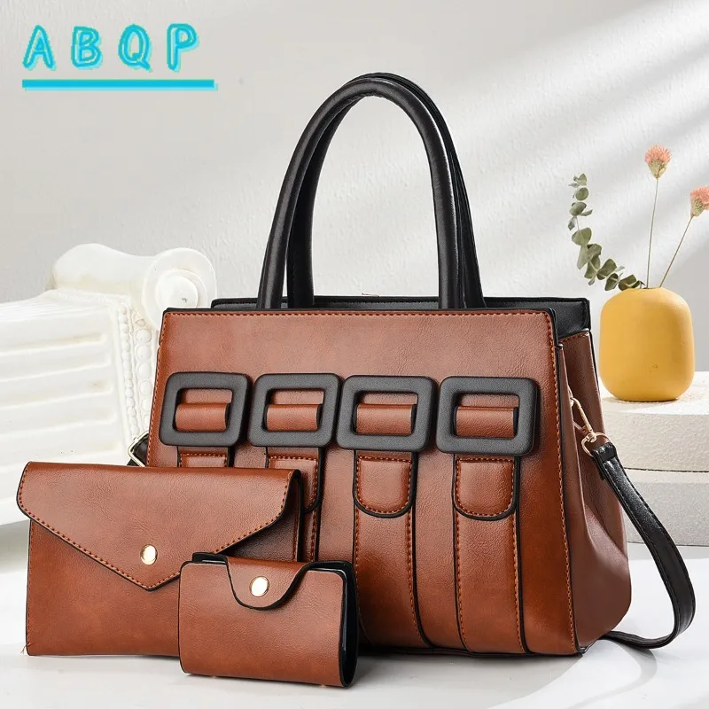 

ABQP New Women's Handbag 3-piece Set Fashionable Women's Shoulder Bag Large Capacity Luxury Casual Women's Bag High Quality