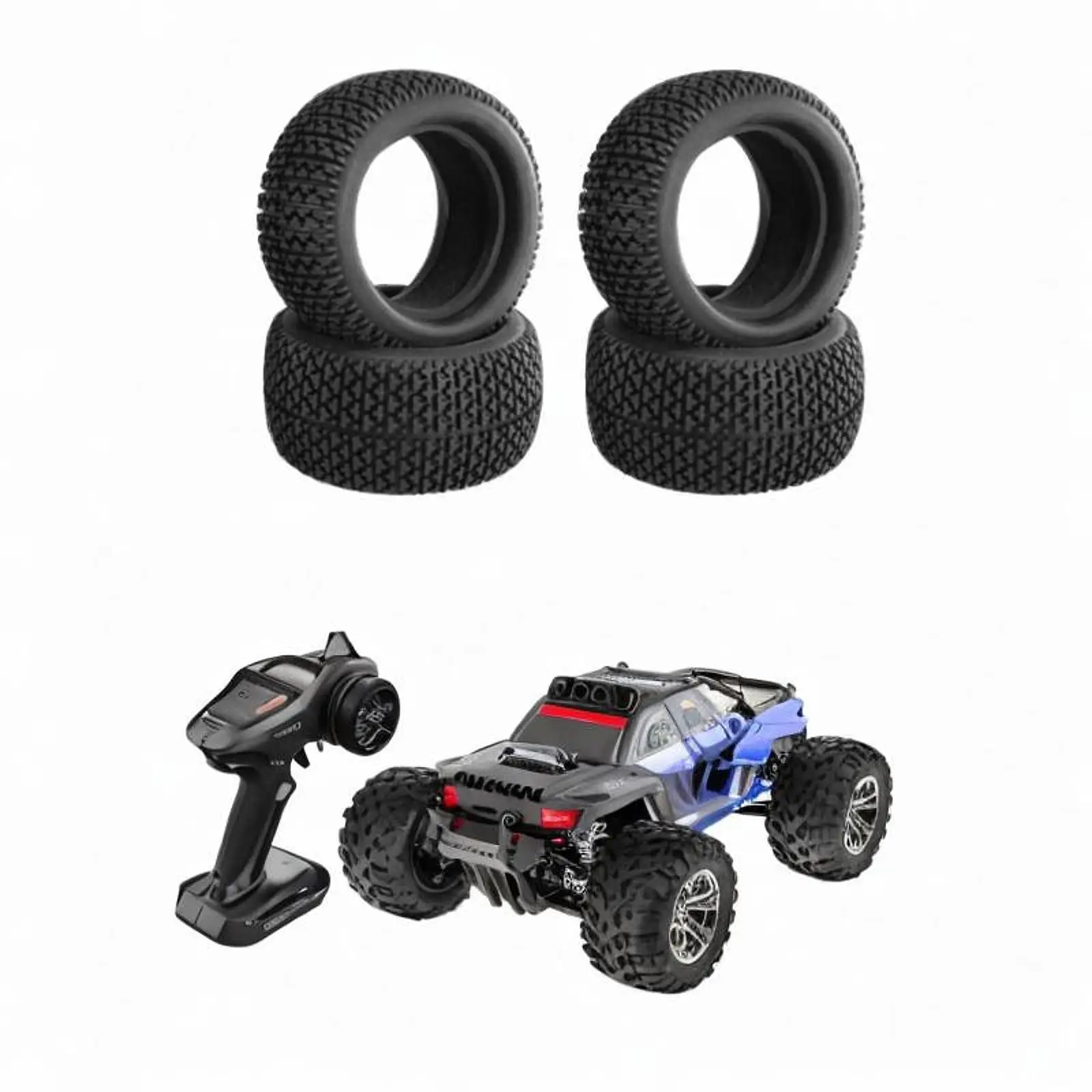 4 قطعة الإطارات المطاطية الناعمة الإطارات ل 1/16 1/12 قطع غيار السيارات العشب الإطارات مجموعة التحكم عن بعد اكسسوارات السيارات #4