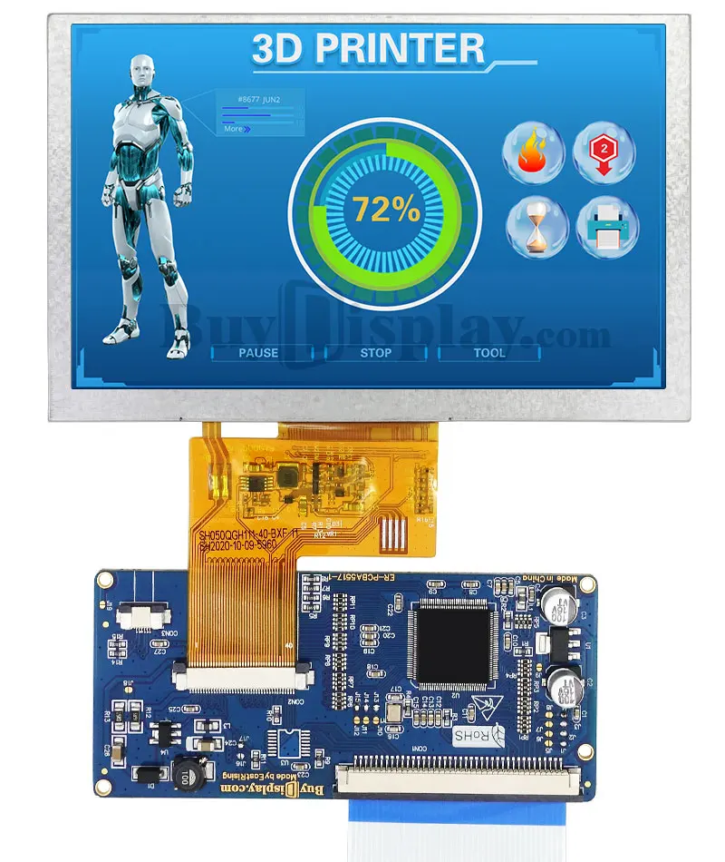 Low Cost 5 inch Arduino LCD Display Project 800x480 Capacitive Touch