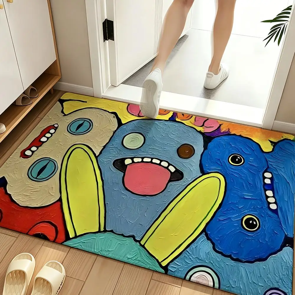Toy F-Fuggler Floor Mat Soft Flannel Entrance Door Mat Non Slip Absorbent Bathroom Bedroom Floor Rug