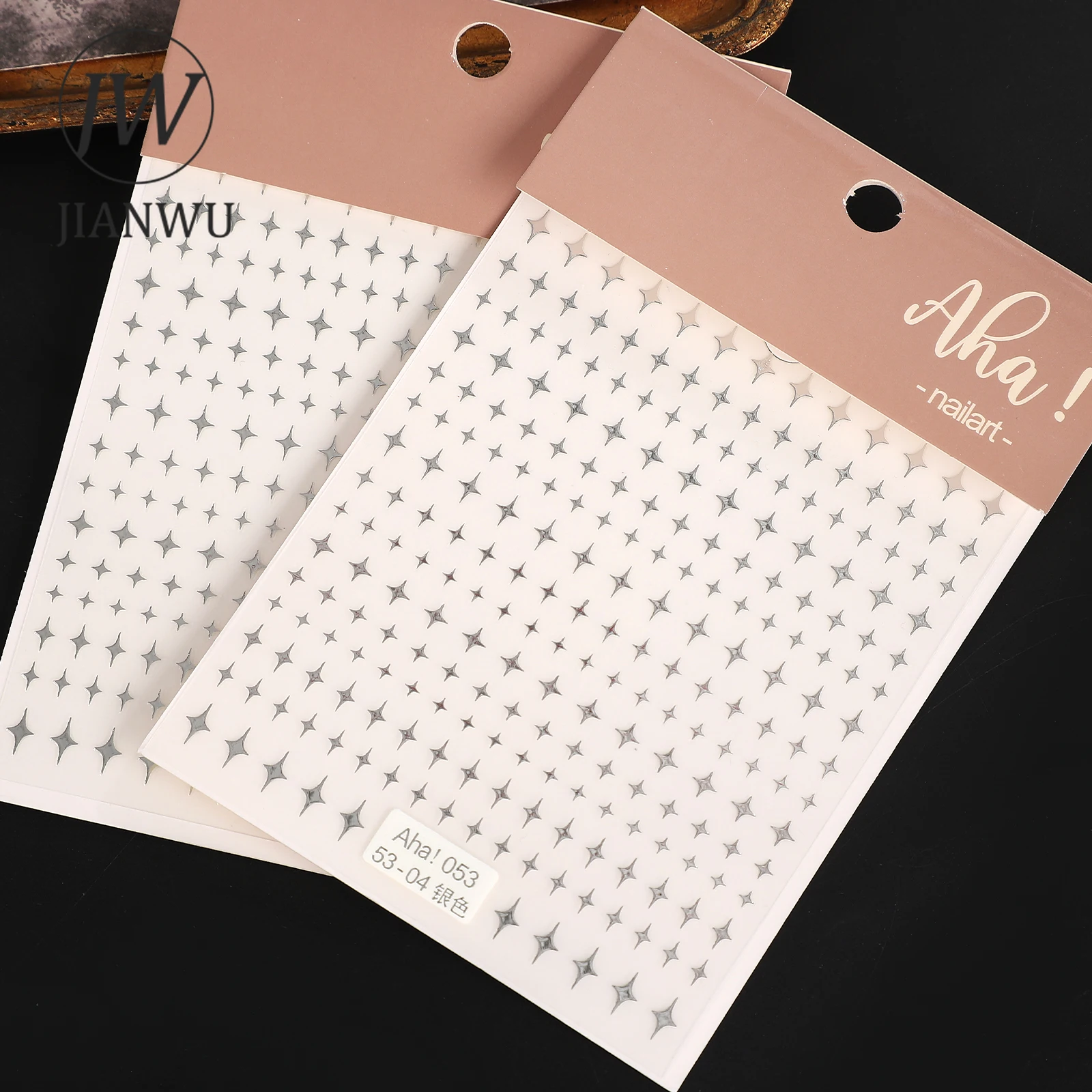 JIANWU 2 Pcs/set Vintage Silver Star Landscape Material Collage Scrapbooking PET Sticker Creative DIY Journal Stationery