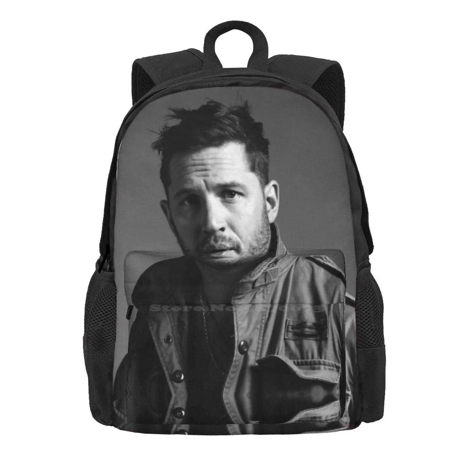 Tom Hardy With Jacket School Bag Big Capacity Backpack Laptop 15 Inch Tom Hardy With Jacket Coat Black And White Actor Uk