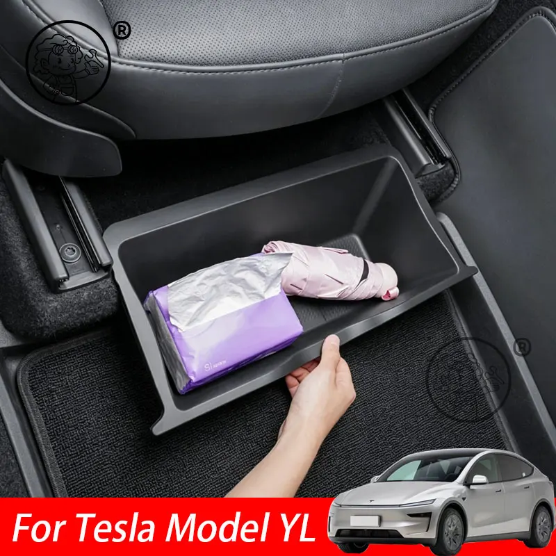 For Tesla Model YL 2026 2027 Under-seat storage box Seat storage Main and co-passenger car storage utility box accessories