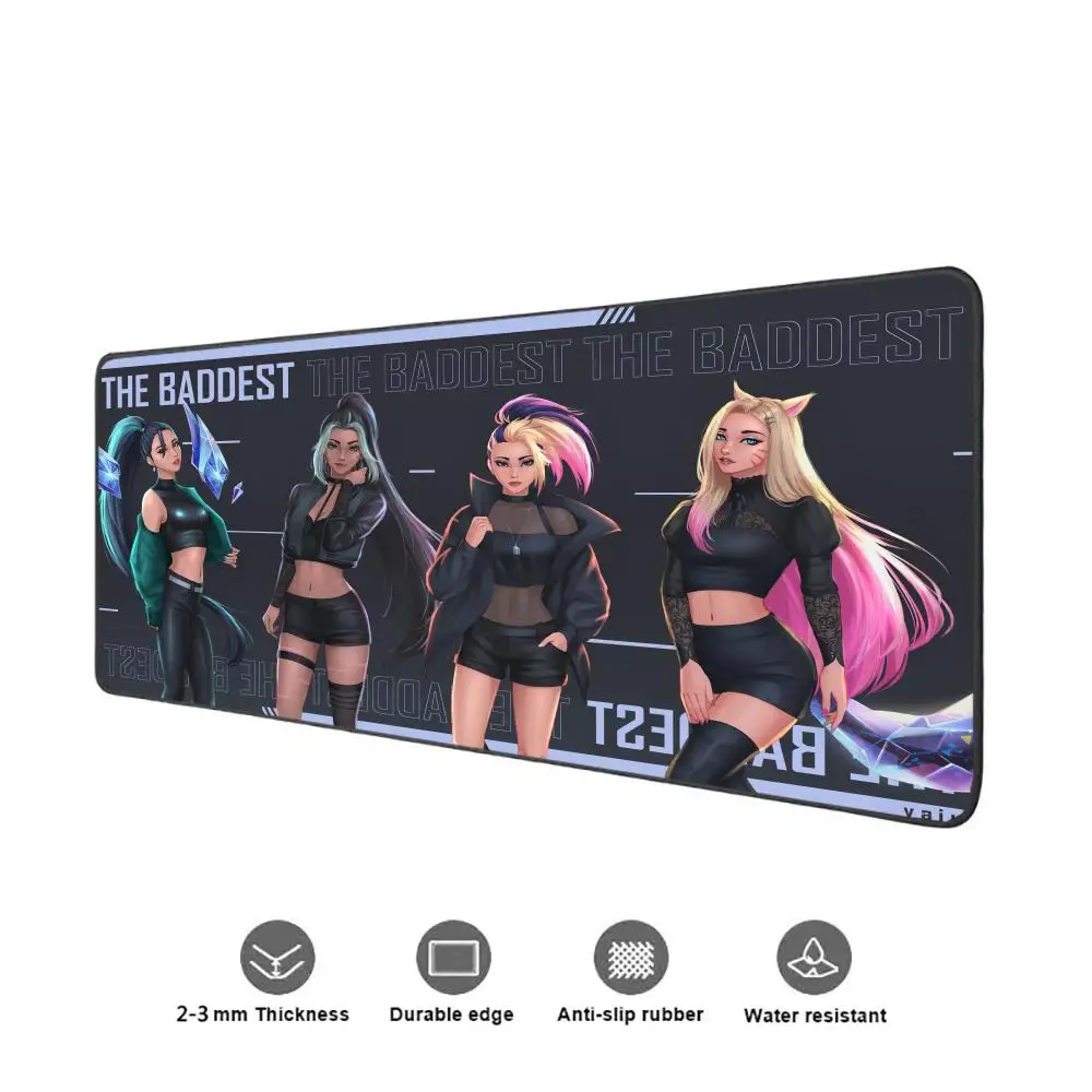 KDA Mouse Pad Mouse Pad Estendido Gaming Keyboard Mats Grande 90x40cm XXL Gamer Mousepad