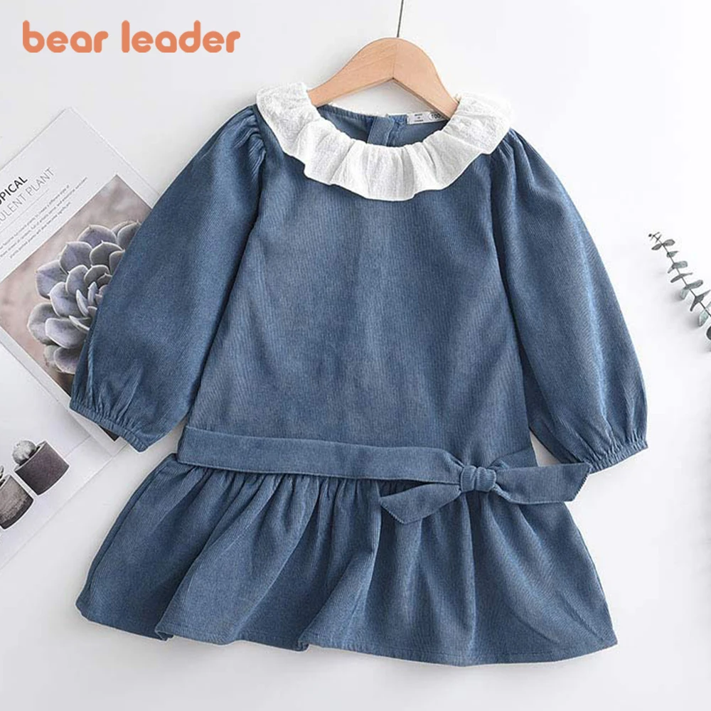 Bear Leader Girls Princess Dress Children Dresses Baby Girl Gown Long Sleeve Clothes Party Velvet Dress For Spring