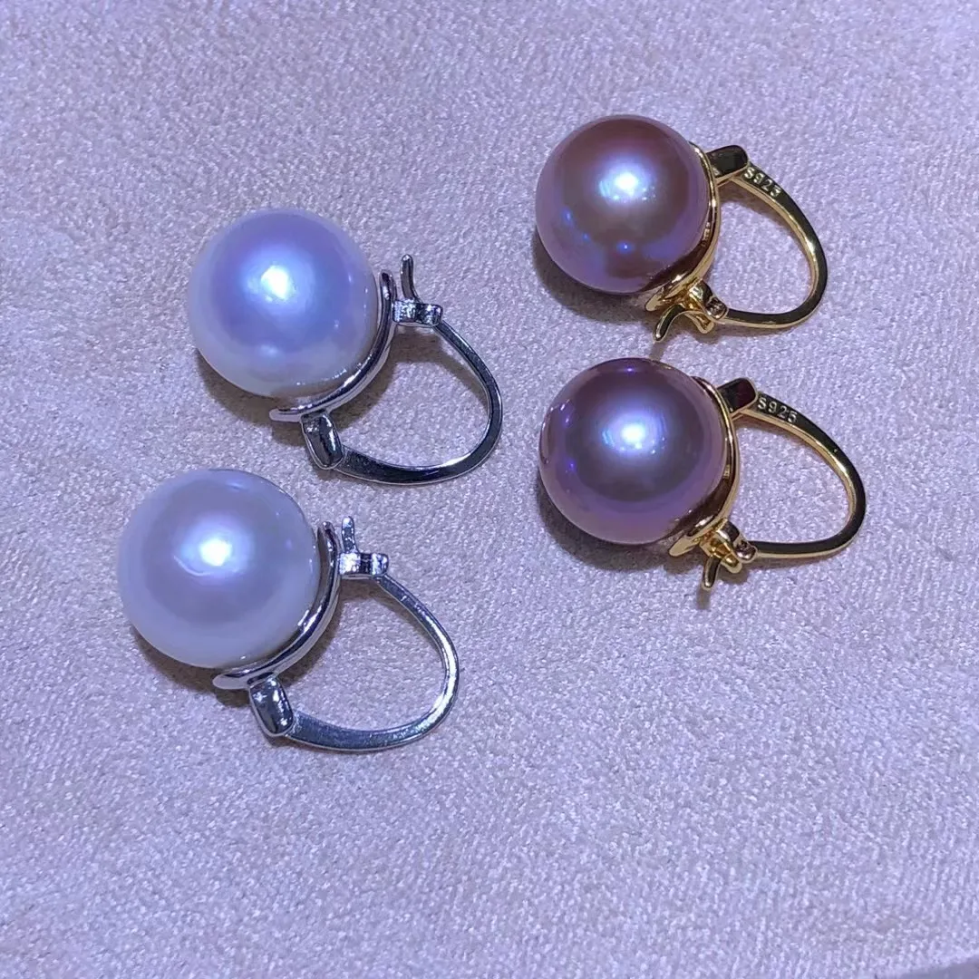 الجملة S925 فضة أقراط جبل النتائج إعدادات قاعدة تصاعد أجزاء ملحق ل 11-12 مللي متر اللؤلؤ 5 زوج/وحدة #6