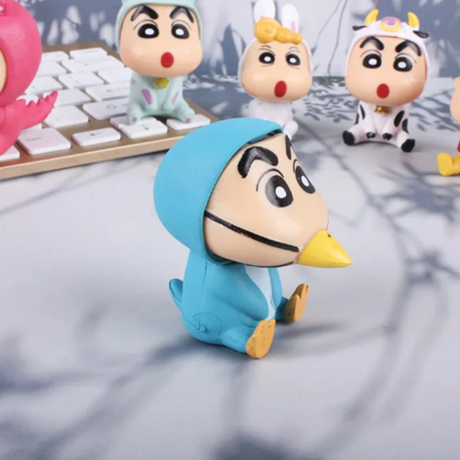 Conjunto de Figuras de Ação Crayon Shin Chan, Brinquedos de Colecionador Kawaii Japoneses, Presentes para Crianças