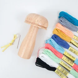 1PC DIY Wooden Darning Mushroom Patchwork Tool Mending Pants Clothes Socks Weaving Crafts Needle Holder Sewing Accessories