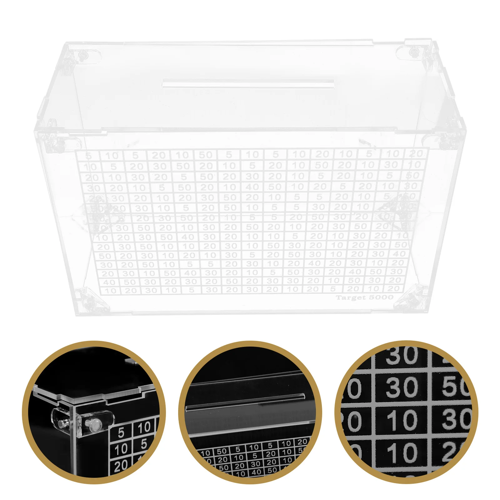 

Sturdy Acrylic Coin Bank Large Capacity Money Box Desktop Piggy Bank Compact Cash Container Jar Coins Storage Space Saving