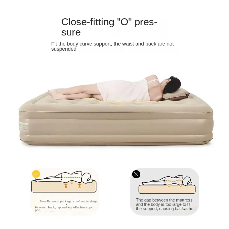 Outdoors Camping Internal Electric Pump Automatic Inflatable Bed Mattress Mat Sleeping Pad Comfort Plush 40cm Elevated Airbed