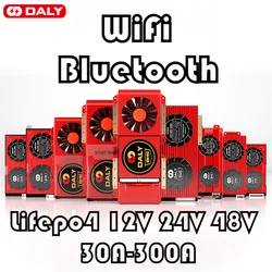 DALY BMS Bluetooth WiFi CAN 100A 200A 300A dla 12V Lifepo4 system ochrony akumulatora system energii słonecznej 24V 48V 280AH 302ah