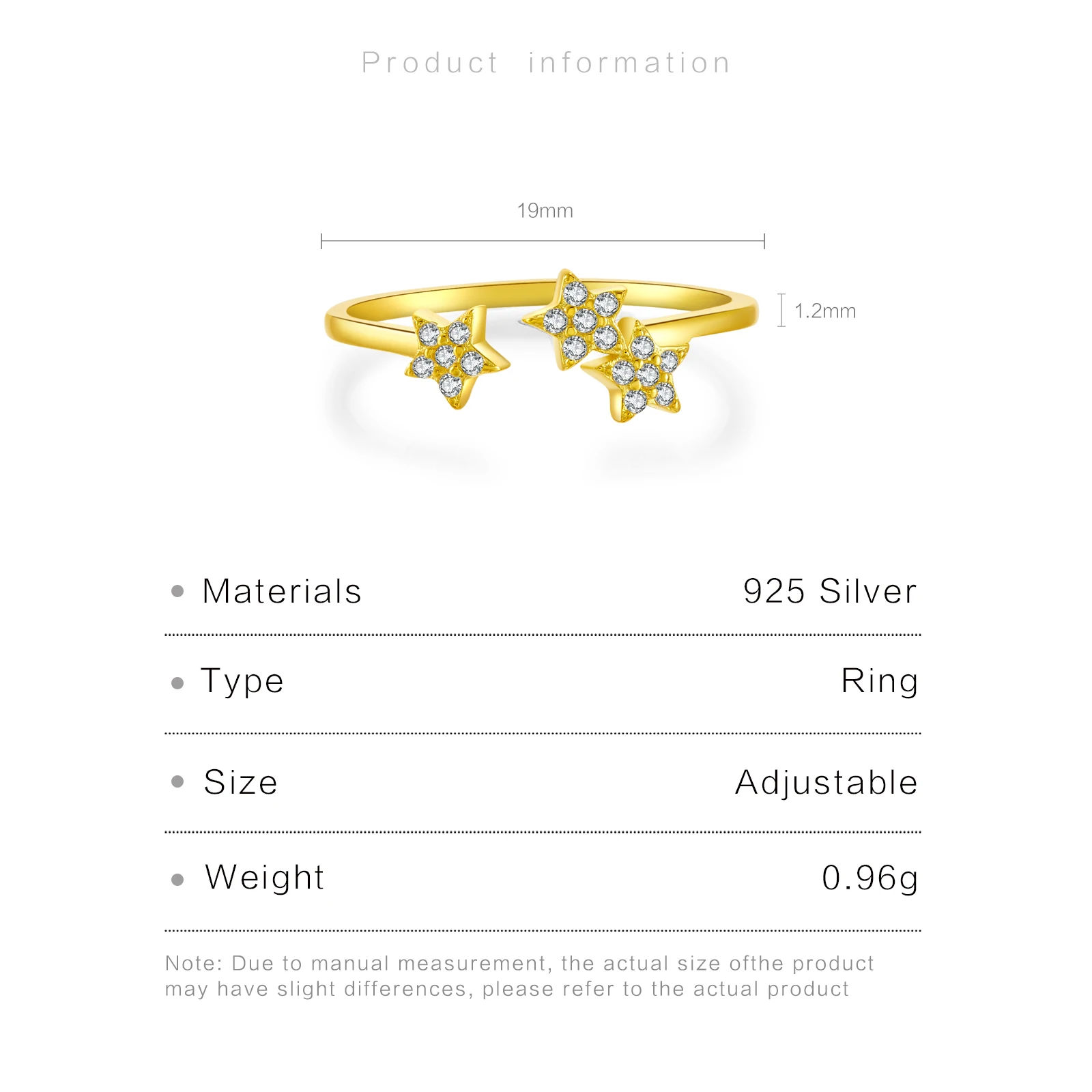 ANDYWEN 100% 925 Sterling Silver Gold Gold Starry Sky Spakle Star Resizable Rings Women Adjustable Women Luxury Jewelry Round CZ