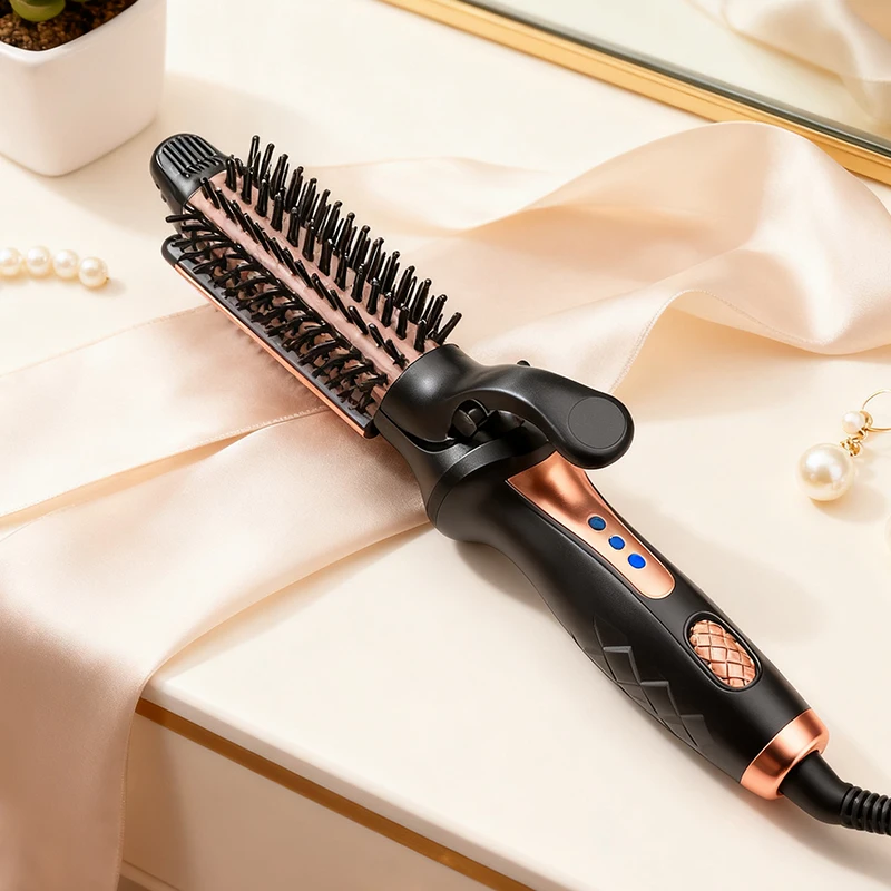 

Ceramic-coated wide straight hair comb 2-in-1 flat iron hair straightener portable curling iron styling salon tools