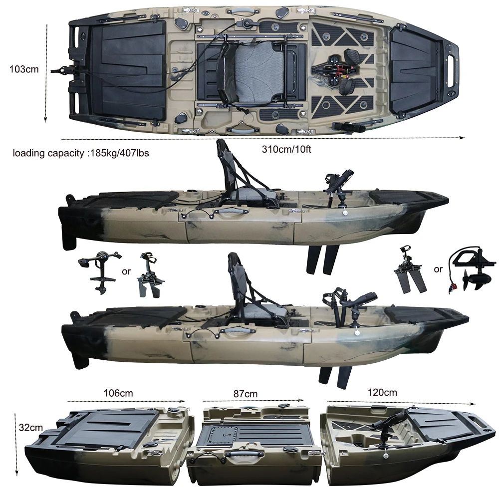 10フィートのモジュール式シットオントップ型釣り用カヤック。 - Fishing Kayak Sit On Top のレビューと価格