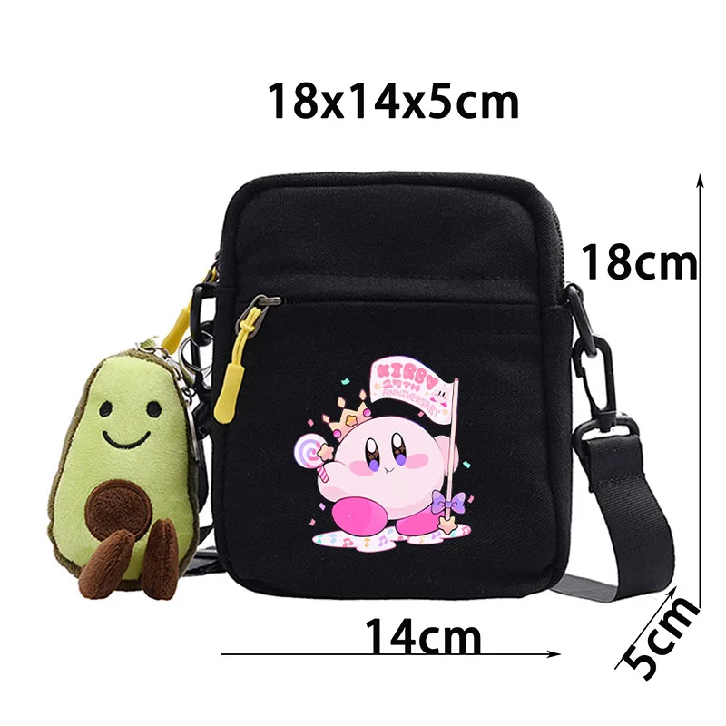 Star Kirbys Shoulder Bag Game Cartoon Printed Childern Small Square Case Women Girl Office Travel Casual Walk Messenger Hand Bag