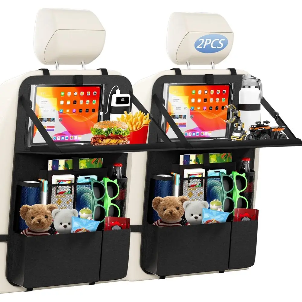 

Car Backseat Organizer with Table Holder,10 Storage kets Backseat Car Organizer and Storage with 600D rd Cloth,Travel entials,Ki
