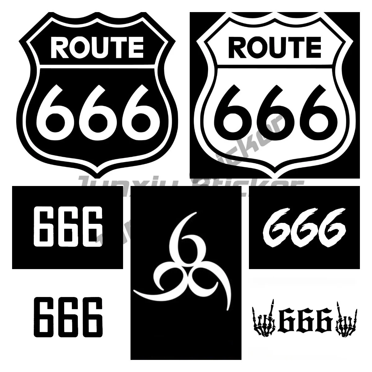 

Персонализированные наклейки на автомобиль, наклейка для моделирования с 666 цифрами, ПВХ наклейка на Мотогонки, декоративные водонепроницаемые наклейки