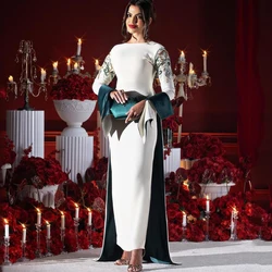 Arya Ivory and Green Evening Dress Saudi Arabia Long Sleeve Ankle Length Occasion Customized Women فساتين سهره نسائيه فخمة