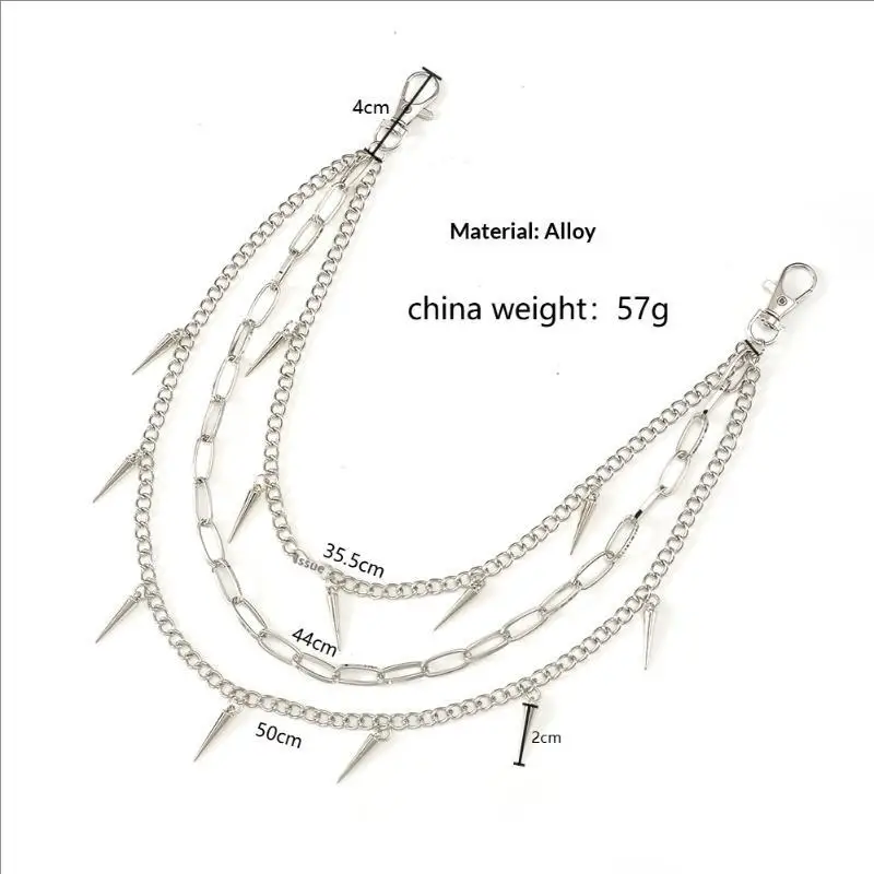 Only Metal Bag Chains Multi-layer Silver Fashion DIY Shoulder Bag Chain Straps Replacement Women Jeans Chain With Lobster Buckle