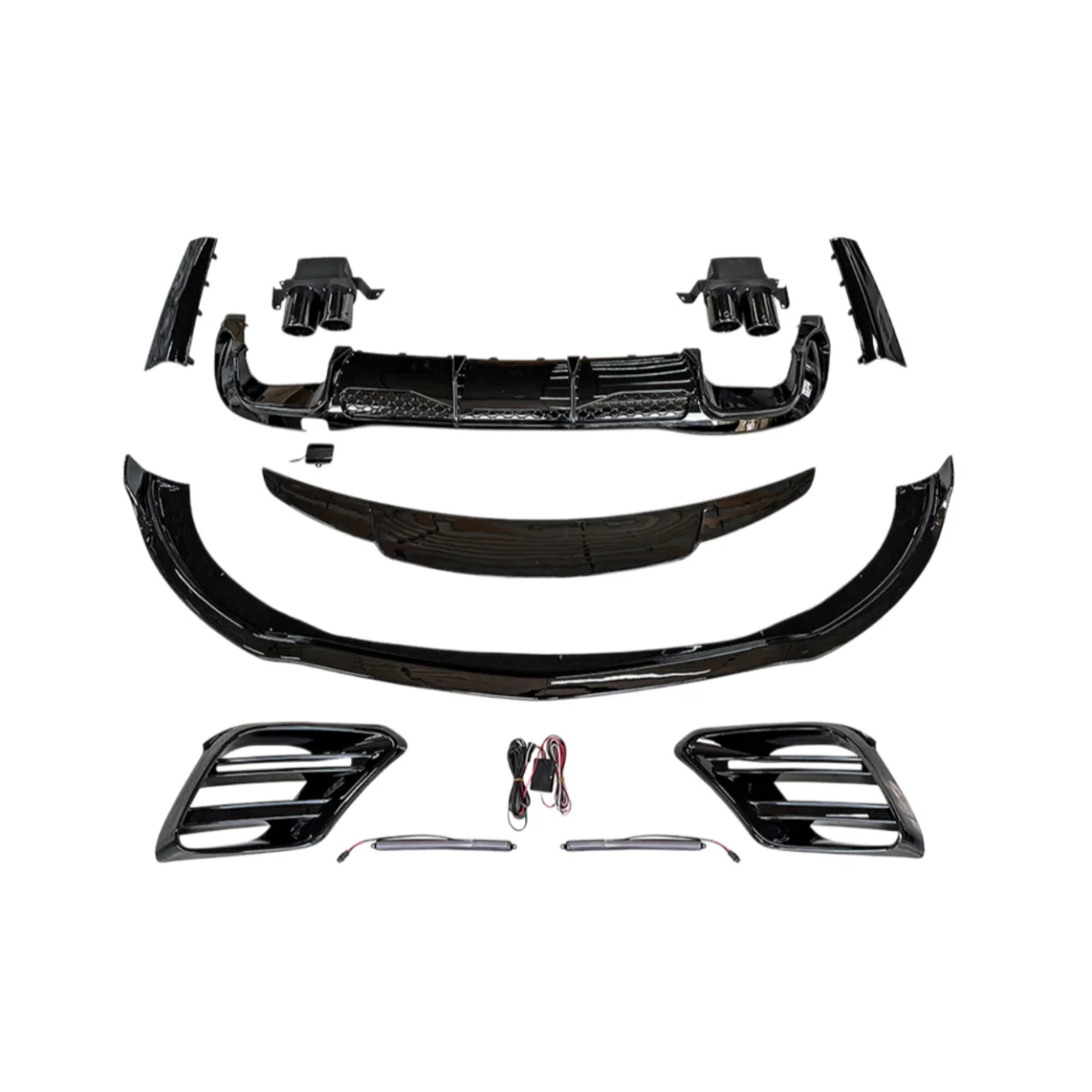 Body Kit for Mercedes Benz S Class W223 2021+ S400 S450 Upgrade B Style Front Bumper Rear Diffuser Side Skirts Car Accessories