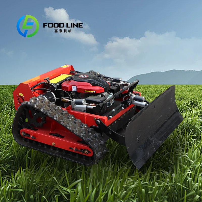 

Customized Anti-slip 200KG+ Thrust Robotic Lawn Mower Push Blade Bush Cutter with Plow for Garden Farm