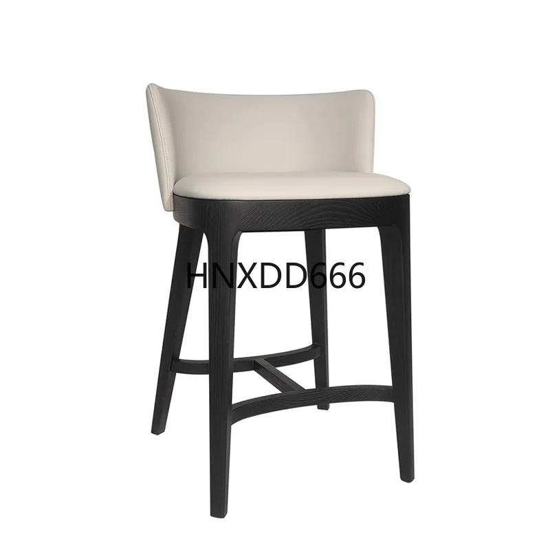 

Light Luxury Minimalist Ash Wood Solid Wood Leather High Stool