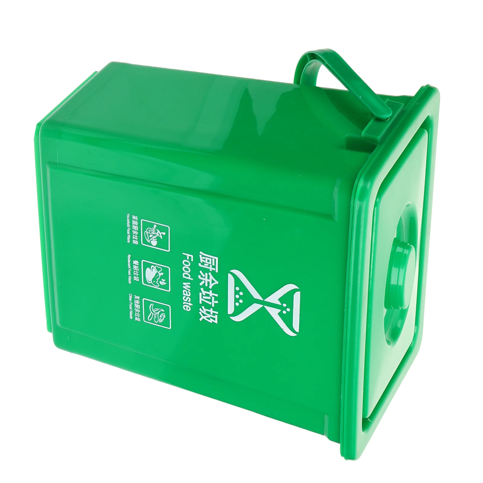 

Green 10L Square Trash Can with Lid for Kitchen Home Office Recycling Compost Bin Container Food Waste Bucket countertop odor