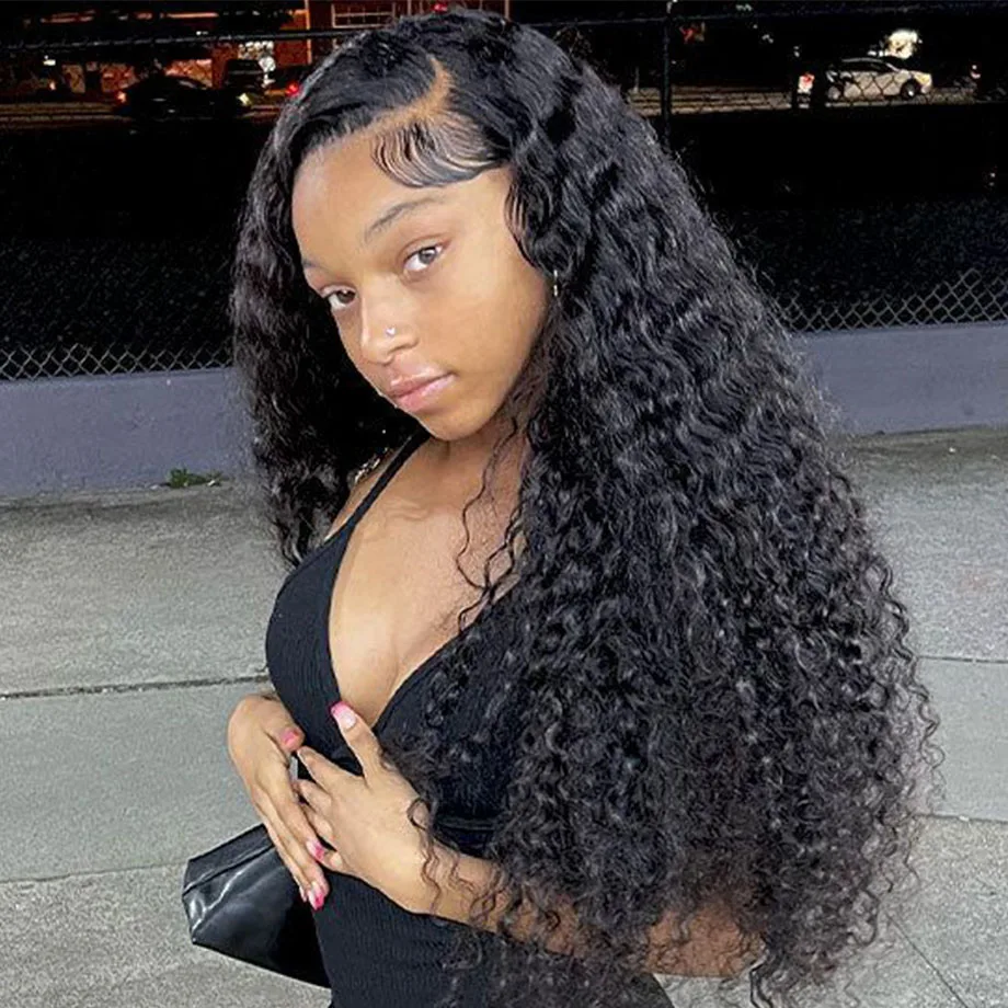 

Water Wave 13x4 HD Transparent Lace Front Wig Deep Wave HD Lace Frontal Wig Curly Lace Front Human Hair Wigs For Women Short Bob